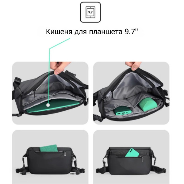 Сумка месенджер Mark Ryden MR8109 з відділенням для планшета 9.7", технологією Free Rotation та захистом від вологи