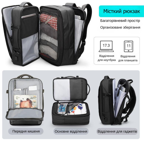 Рюкзак для ноутбука 17.3 Mark Ryden Infinity MR9299 — міський трансформер для роботи та подорожей