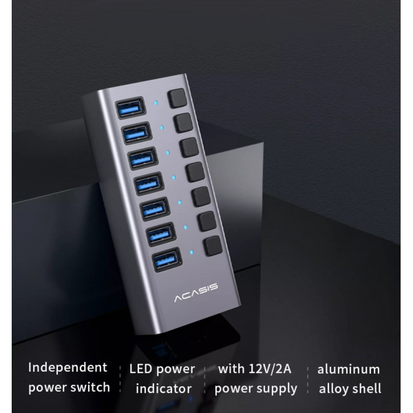 USB hub Acasis H707 на 7 портів USB 3.1