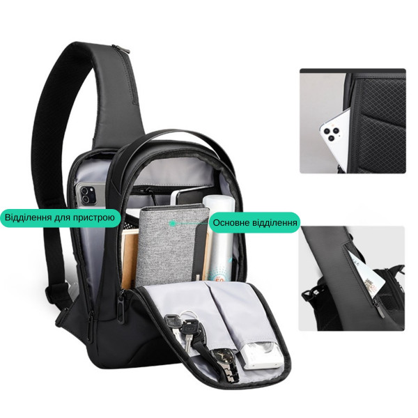 Рюкзак на одне плече Mark Ryden MR7918 з USB-портом і захистом від вологи