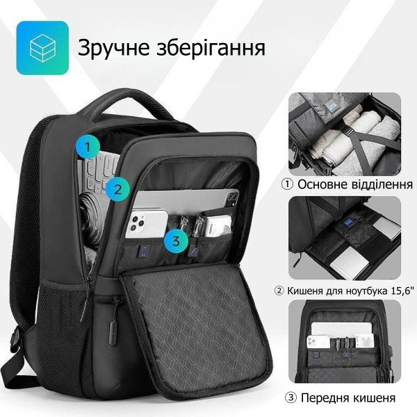 Рюкзак для ноутбука 15.6" Mark Ryden Coast MR9103SJ з USB-портом та ортопедичною спинкою
