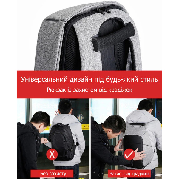 Рюкзак Mark Ryden MR5815ZS для ноутбука 15.6" и планшета с защитой от кражи и USB-портом