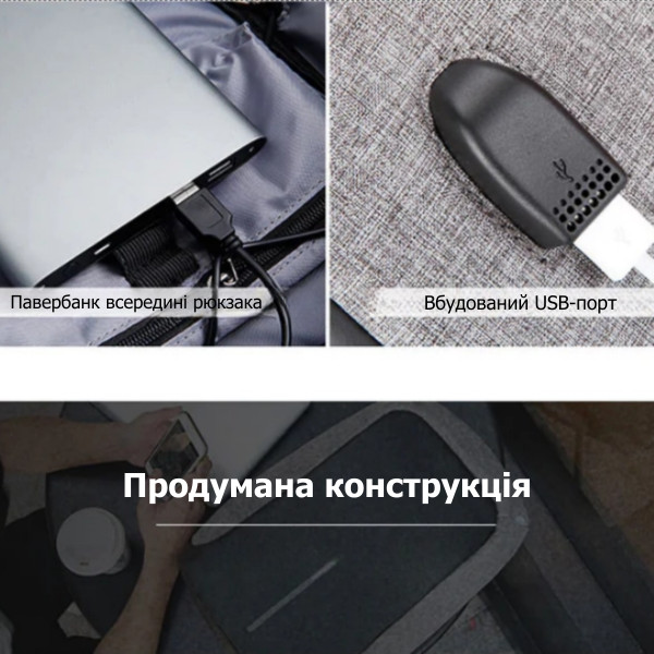Рюкзак Mark Ryden MR5815ZS для ноутбука 15.6" и планшета с защитой от кражи и USB-портом