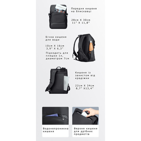 Рюкзак для ноутбука 15.6 дюймов Mark Ryden MR2859 с сумкой-бананкой 2 в 1
