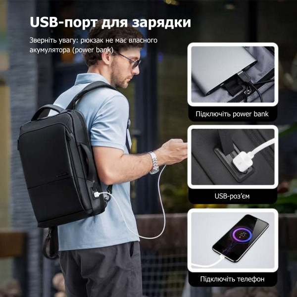 Рюкзак-трансформер Mark Ryden MR9533SJ для ноутбука 15.6" влагозащищённый с USB-порто