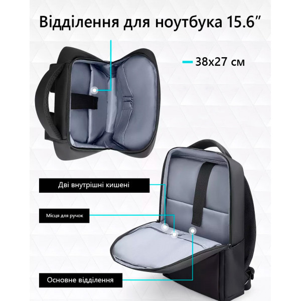Міський рюкзак Mark Ryden MR2900 для ноутбука 15.6" з дихаючою спинкою та захистом від вологи