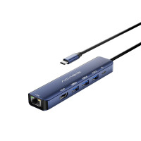 Док-станція Type-C 6-in-1 Acasis DS-7HN6 з HDMI 4K@30Hz, Ethernet та зарядкою 100Вт