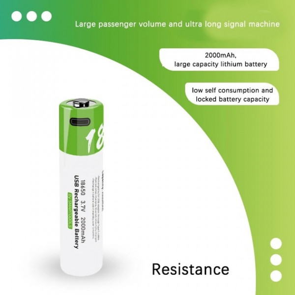 Комплект 2 шт. аккумуляторные батарейки Smartoools 18650 3.7V 2000Mah с зарядкой Type-C