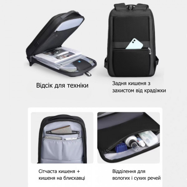 Рюкзак Mark Ryden MR9008 для ноутбука 15.6" з USB-портом та захистом від вологи