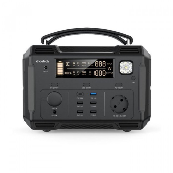 Зарядная станция Choetech BS004-EU-BK, 500W (BS004-EU-BK)