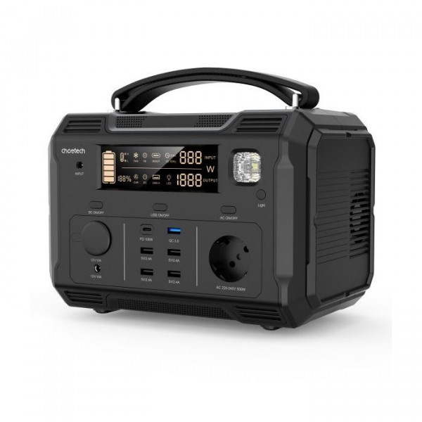 Зарядная станция Choetech BS004-EU-BK, 500W (BS004-EU-BK)