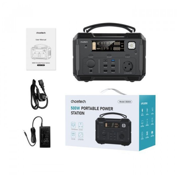 Зарядная станция Choetech BS004-EU-BK, 500W (BS004-EU-BK)