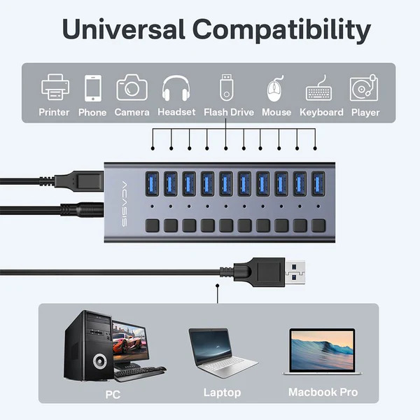 USB hub Acasis HB1602A Grey