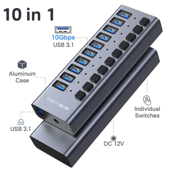 USB hub Acasis HB1602A Grey