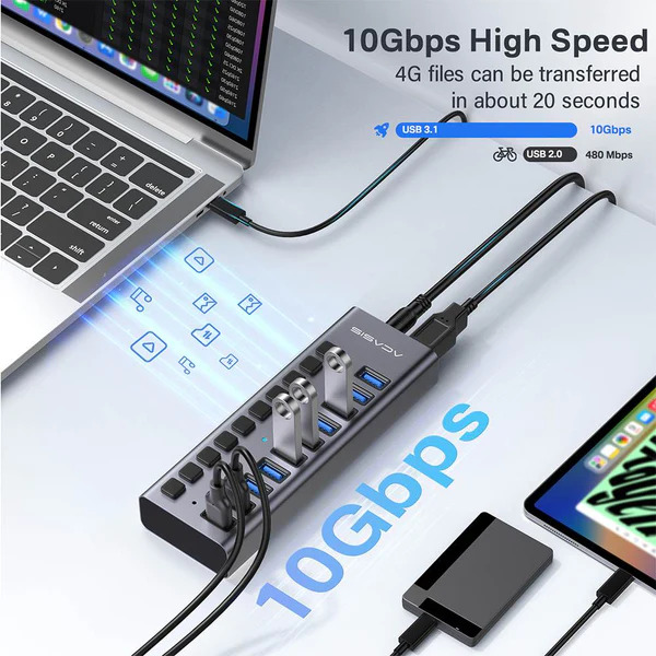 USB hub Acasis HB1602A Grey