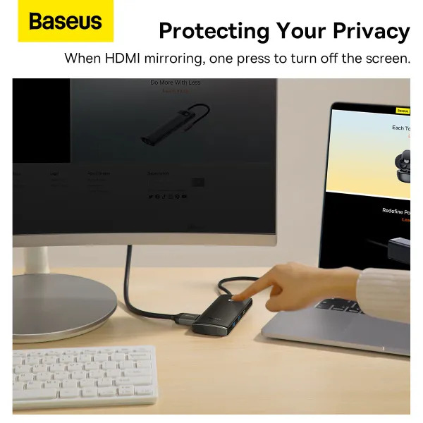 USB hub Baseus Lite Series 6-in-1 Type-C з 4KHDMI та картридером для TF і SD