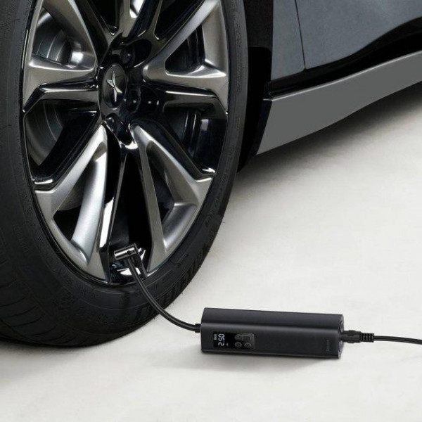 Автомобільний компресор Baseus Super Mini Inflator Pump 12V з ліхтариком та автостопом