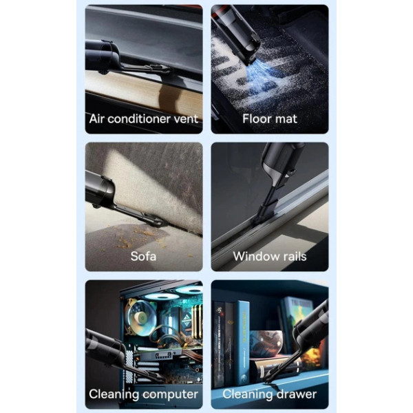 Автомобільний пилосос Baseus A5 Car Vacuum Cleaner з HEPA-фільтром, 16000Па 