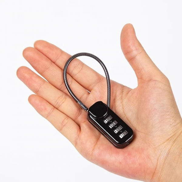 Кодовый замок для рюкзака с противокражным тросом и 4-значным паролем