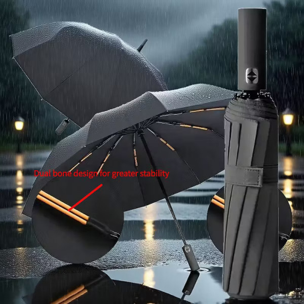 Автоматический складной зонт с двойным каркасом