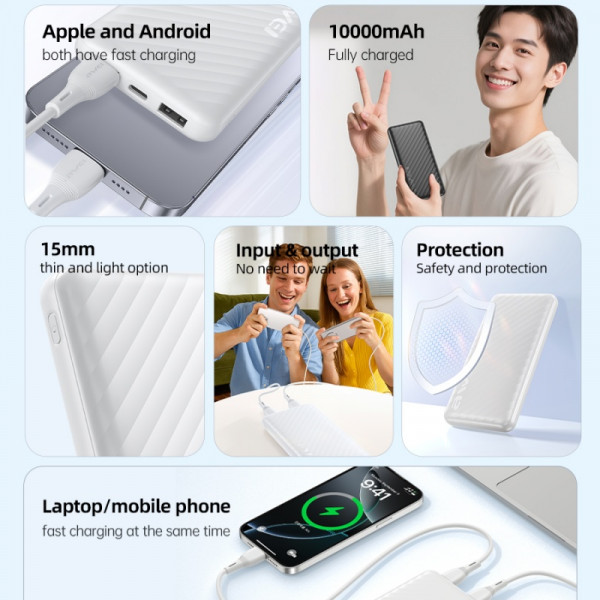 Повербанк Power Bank AWEI P5K Pro 10000 mAh Type-C зі швидкою зарядкою