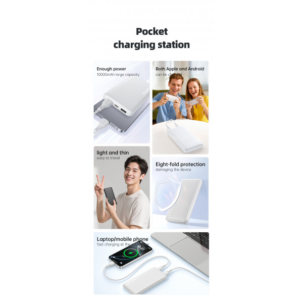 Повербанк Power Bank AWEI P5K Pro 10000 mAh Type-C зі швидкою зарядкою