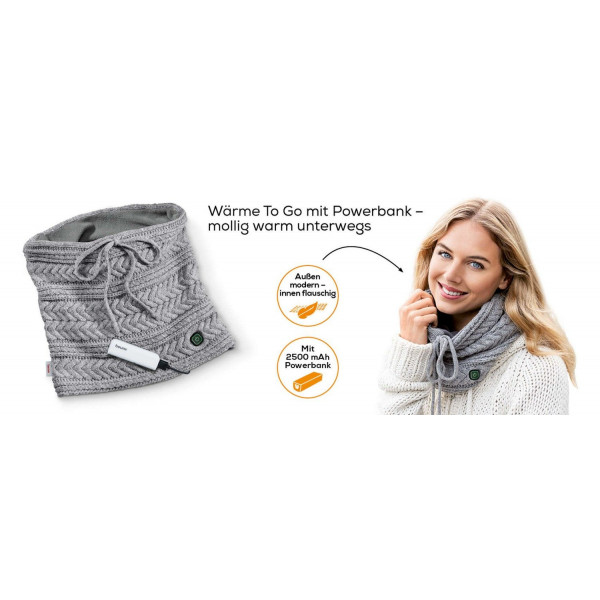 Акумуляторна електрогрілка у формі шарфу BEURER HK 37 з трьома режимами температури