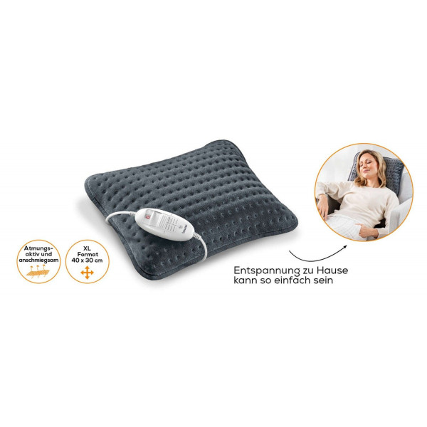 Електрична грілка-подушка BEURER HK 48 Grey з трьома режимами температури