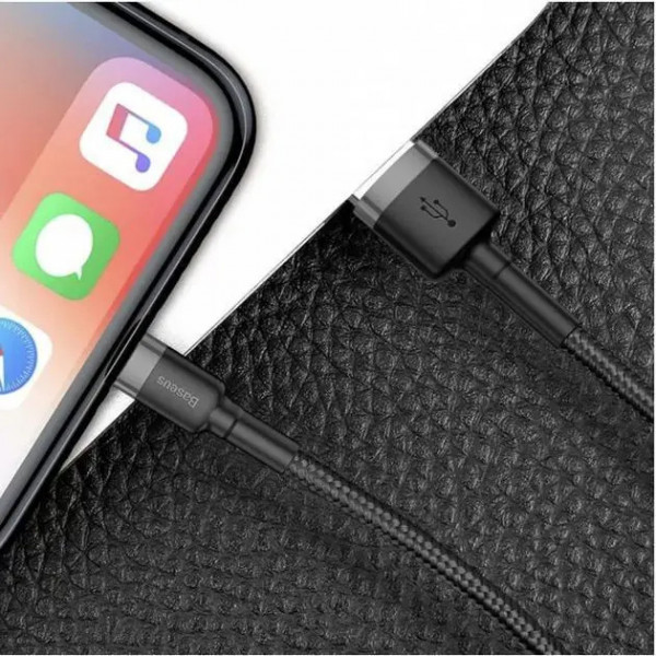 Кабель Baseus Cafule USB-A → Lightning 1 м с поддержкой быстрой зарядки 2.4A
