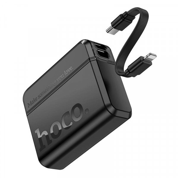 Павербанк HOCO Q38 Excellent PD 10000mAh 20W Lightning USB Type-C з двостороннім кабелем для швидкої зарядки