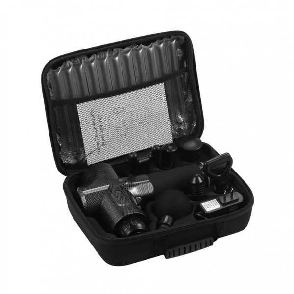 Перкуссионный массажный пистолет Rlaxyoo S3 2400 мАч для мышц - 30 режимов, 6 насадок