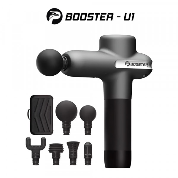 Перкуссионный массажный пистолет Lightsaber Booster U1 2500 мАч - массажер для тела и мышц с 6 насадками