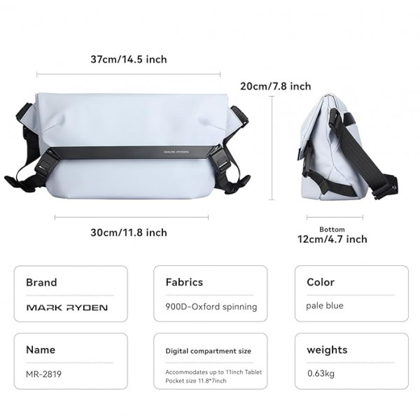 Вместительная сумка через плечо Mark Ryden MR2819 с отделом под планшет 11"