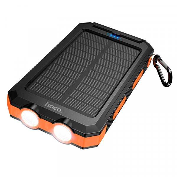 Павербанк HOCO J164 Platinum Solar 8000mAh 2USB/Type-C с солнечной панелью и фонариком