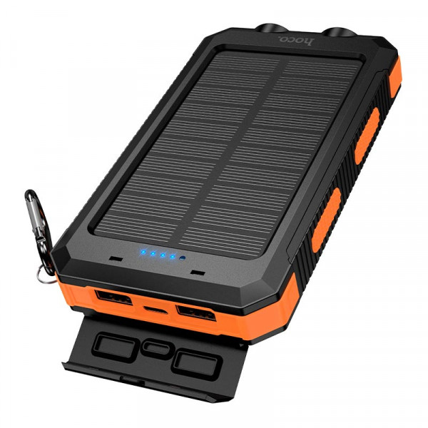 Павербанк HOCO J164 Platinum Solar 8000mAh 2USB/Type-C с солнечной панелью и фонариком
