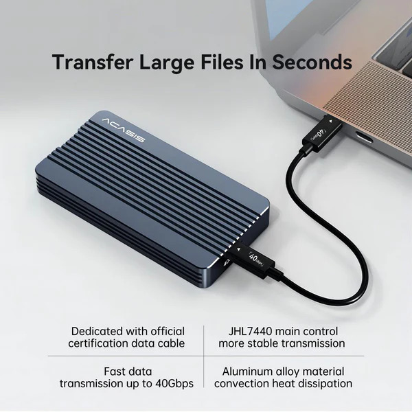 Внешний корпус Acasis TBU405Air для M.2 NVMe SSD, Thunderbolt 4/3/USB4, до 40 Гбит/с