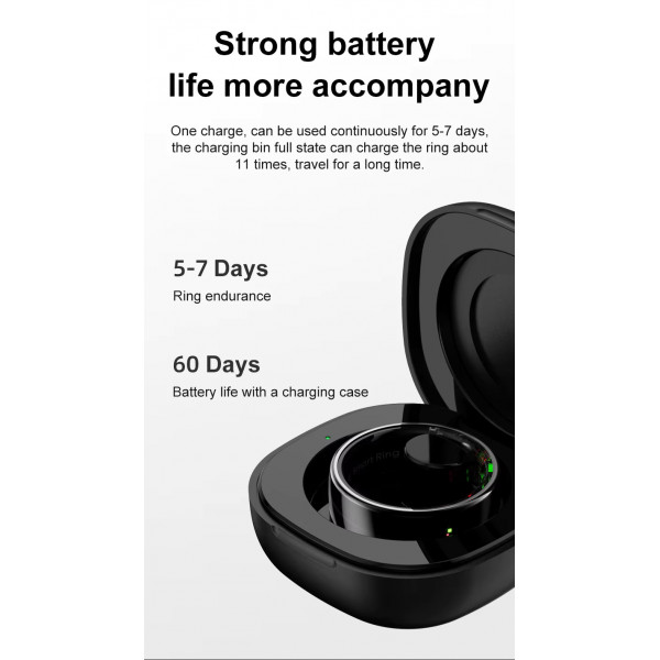 Смарт-кольцо R08 с зарядным футляром, размер 10