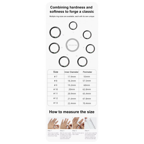 Смарт-кольцо R08 с зарядным футляром, размер 10