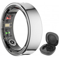 Смарт-кольцо R09 с зарядным футляром, размер 10 Silver