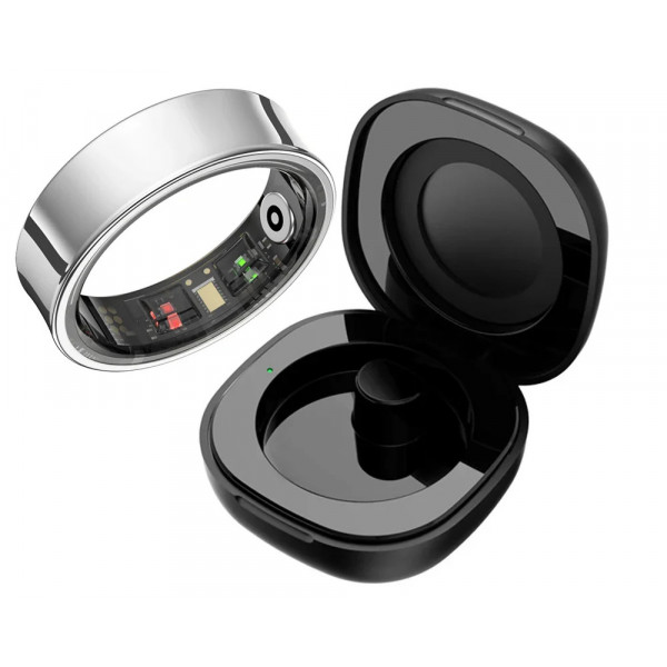 Смарт-кольцо R09 с зарядным футляром, размер 7 Silver