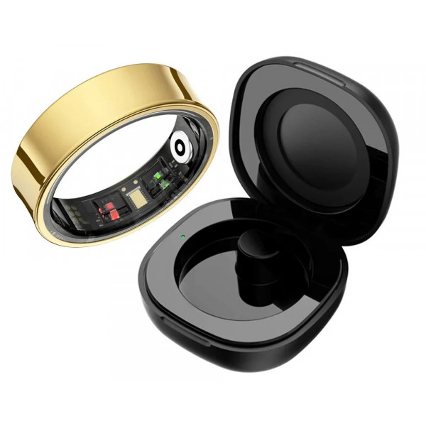 Смарт-кольцо R09 с зарядным футляром, размер 7 Gold
