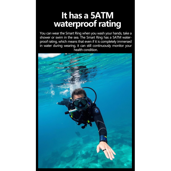 Смарт-кольцо Q520 с ЭКГ и зарядным футляром, размер 8