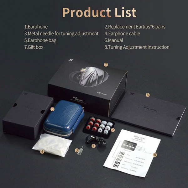 Гібридні навушники KZ Shine з налаштуванням звучання Уцінка