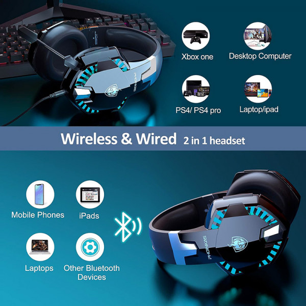 Бездротові геймерські навушники Kotion Each G2000BT Pro зі знімним мікрофоном Уцінка