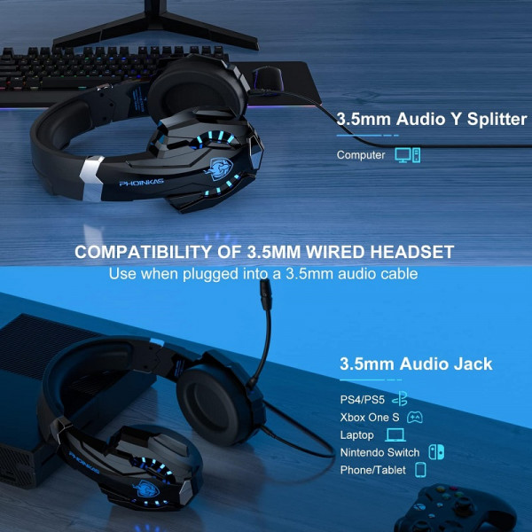 Беспроводные геймерские наушники Kotion Each G9000BT с поддержкой объемного звука 7.1 Stereo Sound Уценка