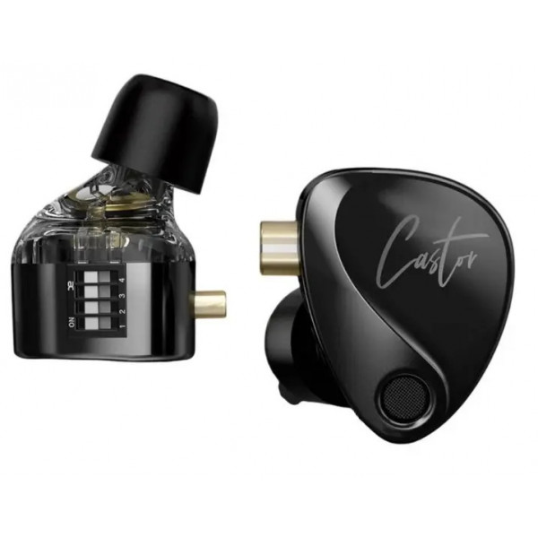 Вакуумні навушники KZ Castor Bass Hi-Fi дротові IEM з подвійним динамічним драйвером