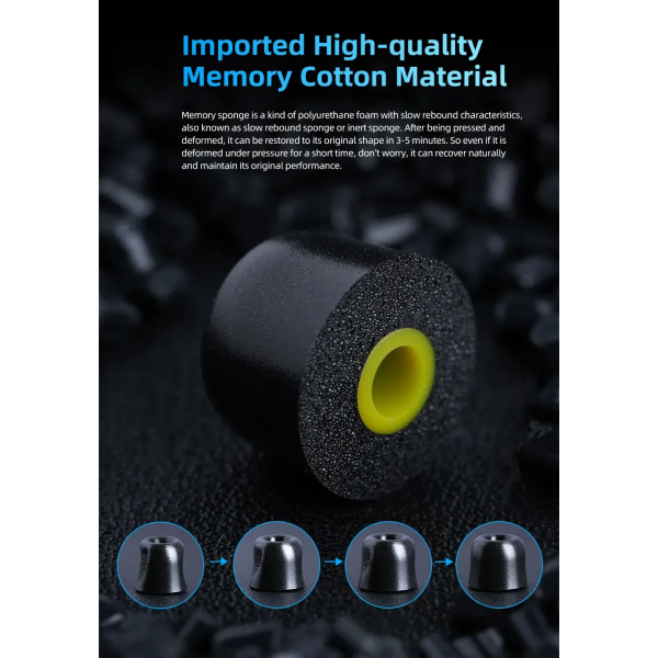 Амбушури KZ FT01 шумоізолюючі з ефектом пам'яті, 3 пари