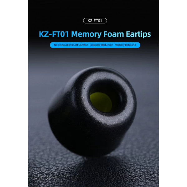 Амбушури KZ FT01 шумоізолюючі з ефектом пам'яті, 3 пари