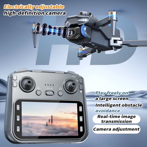 Квадрокоптер AE19 FPV з камерою 4K, РК-пультом з екраном та системою обходу перешкод