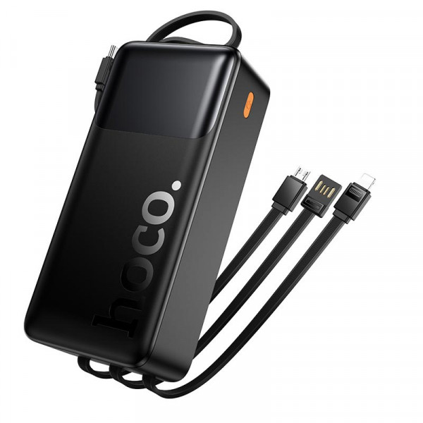Внешний аккумулятор УМБ HOCO J156B Founder 30000mAh 22.5W с встроенными кабелями и быстрой зарядкой